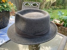 Vintage Dunns Pork Pie Hat 7 1/8th 57cm ? Mohair? Dark Green