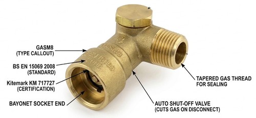 Angled cooker socket - 1/2",