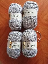 4 x 100g BALLS JAROL SUPERSAVER DK KNITTING YARN, BLACK/WHITE