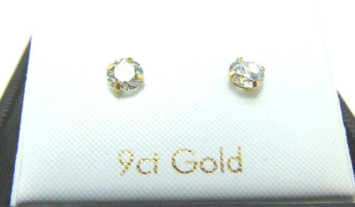 9ct gold 4mm stud earrings - stud,