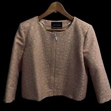 River Island Rose Pink Brocade Size 14 Collarless Jacket Wedding Christmas Wear
