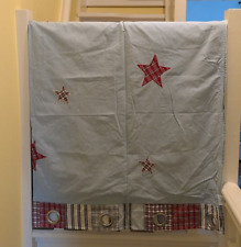 Vintage Laura Ashley Curtains Pale blue- patchwork & applique stars 66ins x 53in