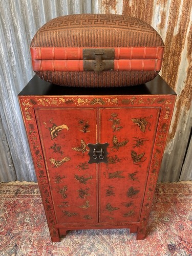 Antique chinese red woven - antique,
