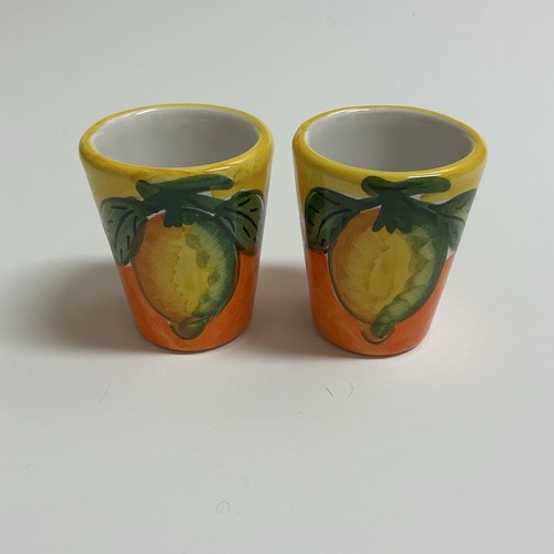 Vietri shot glass pair - vietri, lemon