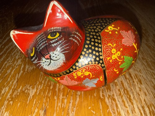 Hand painted cat box - cat,