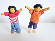 Plan Toys Wooden African Couple Family  Poseable Dolls House