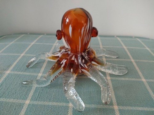 Murano glass octopus amber - murano,
