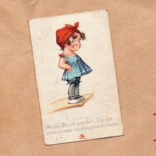 WW1 era Comic Card  girl