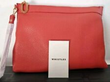 WHISTLES Red Leather Clutch