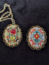 Vintage Micro Mosaic Necklace And Brooch