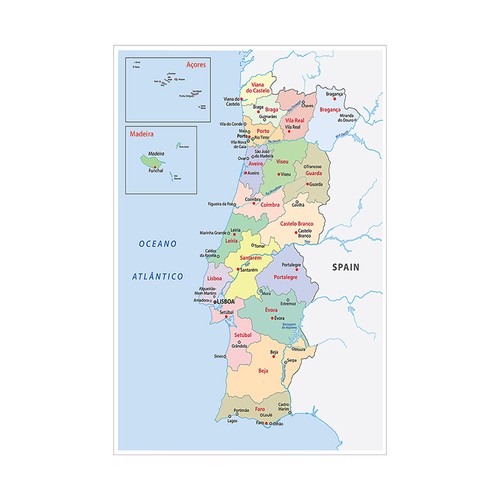 Portugal political map - portugal,