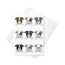 American Bulldog card, American Bulldog Birthday Card Dog Print Greeting card