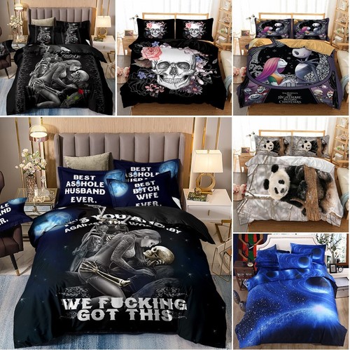 Skull shark galaxy duvet - skull,