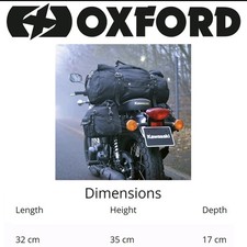 Oxford Heritage Panier Black Motorcycle Retro Vintage Look Panniers With Straps