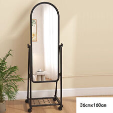 Adjustable Angle Full Length Mirror Freestanding Dressing Mirror w/ Shelf Wheels