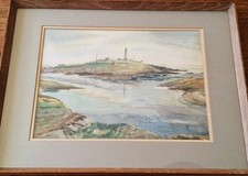 Original Scottish Watercolour, Isle of Orsay, Signed & Framed, H40xW52cm