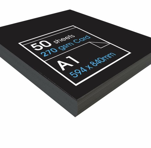 270gsm recycled black card - black,