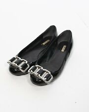 Miu Miu Women's Patent Leather Iconic Black Ballerina Flats Size 36