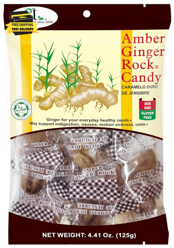 Amber ginger rock candy - ginger,