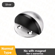 Magnetic Door Stop Rubber Stainless Steel Nail Free Stopper for Home Furniture