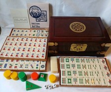 Mahjong Set 148 Very Large Tiles in Oriental Box / Case Mah jong Jongg Vintage