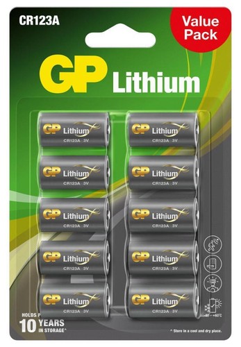 Cr123a lithium battery 10 - 3v,