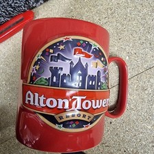 Alton Towers Resort Mug 2009 Extra Large Jumbo Red 3D Embossed
