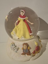 Disney Store BELLE BEAUTY & THE BEAST CHRISTMAS Snow Globe RARE 