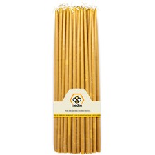 12" / 32 cm, Pure Beeswax Hanukkah Church Dipper Taper Candles - Ritual Candles