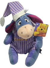 DISNEY BEDTIME EEYORE in NIGHT SHIRT 10"DISNEY PLUSH CUDDLY SOFT TOY TEDDY TAGS