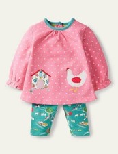 Ex  Baby Boden Girls Farm Animals Top & Leggings Play Set Outfit Age 0 - 4 Years