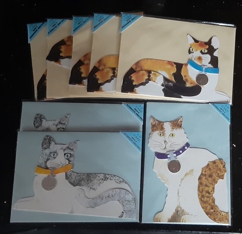 Cat greetings cards joblot - cat,