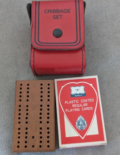 Vintage travel cribbage set - travel,