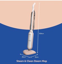 Russell Hobbs RHSM1001BP Upright Steam Mop 1.4kW 350ml Water Tank Blush Pink