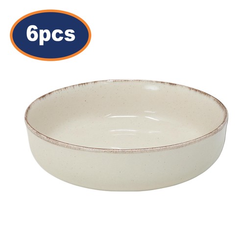 Stoneware bowls cream set 6 - set,
