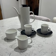 J & G Meakin Studio Pottery coffee pot, cups & saucers, milk jug & sugar bowl