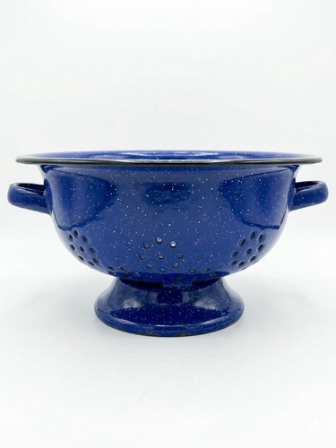 Vintage enamelware colander - vintage,