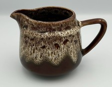 Vintage Pottery Medium Jug Cornish Brown Honeycomb Glaze Lava Ware