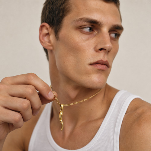 18k gold italian horn - 18k,