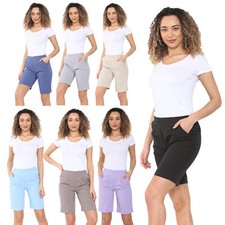 LADIES SHORTS HALF ELASTICATED