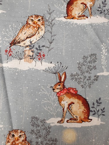 Owl hare fabric - hare, 11"