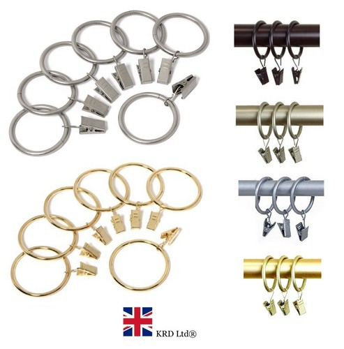 Metal curtain rings with clips - metal,