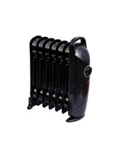 Quest Oil filled Radiator Black 7 Fin Radiator Low Wattage Caravan Motorhome