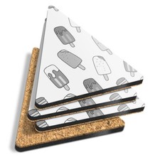 4x Triangle Coasters - BW -