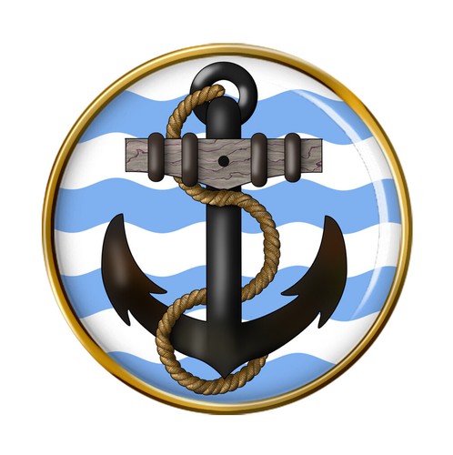 Ship anchor pin badge - ship's,