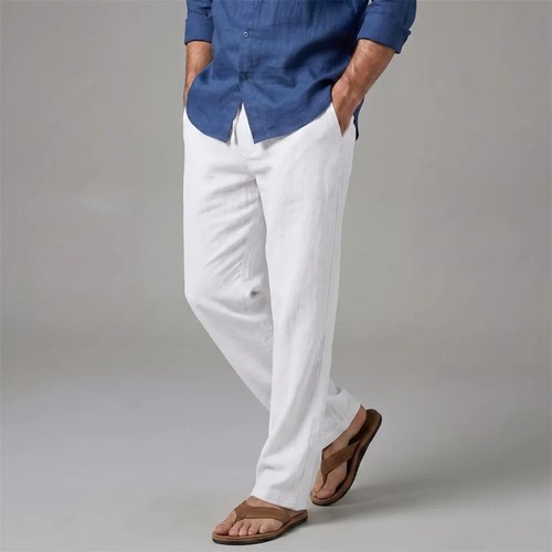Men cotton linen straight - men's,