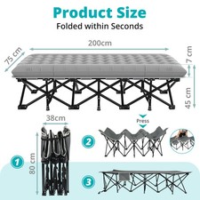 200x75cm Folding Bed Guest Bed