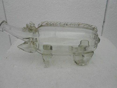 Vintage glass gin pig - glass, /