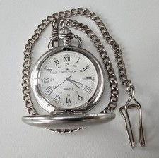 Charles Hendon Chrome Qtz  48mm Hunter Pocket Watch. Working new battery VGC