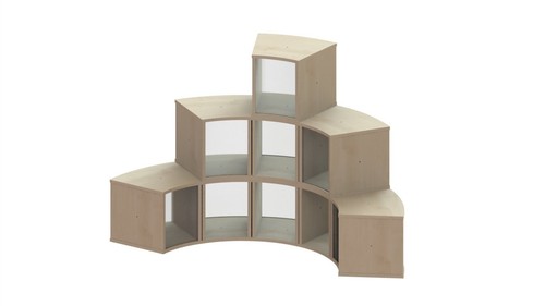 Trudy curved classroom storage - curved,
